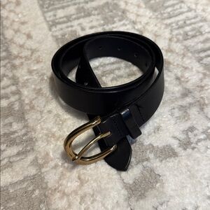 J. Crew Black Classic Belt in Italian Leather - Size M